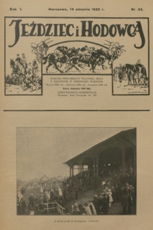 Jeździec i Hodowca. R.1, 1922, nr 34