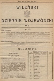 Wileński Dziennik Wojewódzki. 1933, nr 2