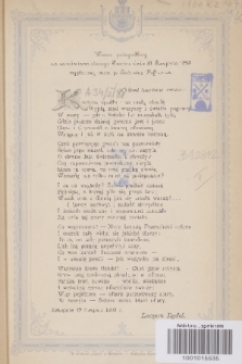 Wiersz pożegnalny na zamknięcie starego Teatru dnia 31 sierpnia 1893 wygłoszony przez Antoninę Hoffmann