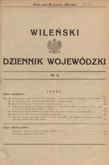 Wileński Dziennik Wojewódzki. 1936, nr 9
