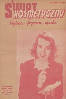 Świat Kosmetyczny : higiena, fryzura, moda. R.1, 1938, nr 8