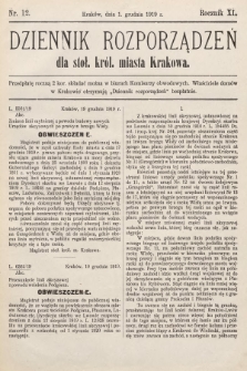 Dziennik Rozporządzeń dla Stoł. Król. Miasta Krakowa. 1919, nr 12