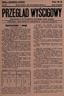 Przegląd Wyścigowy. R.33, 1946, nr 17