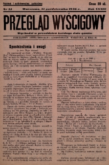 Przegląd Wyścigowy. R.33, 1946, nr 22