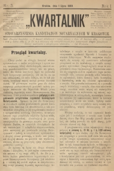 Kwartalnik Stowarzyszenia Kandydatów Notaryalnych w Krakowie. R.1, 1889, nr 3