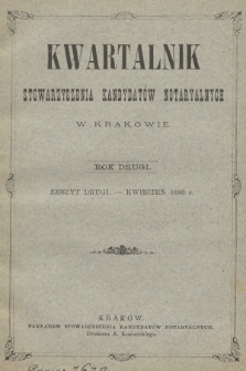 Kwartalnik Stowarzyszenia Kandydatów Notaryalnych w Krakowie. R.2, 1890, zeszyt 2