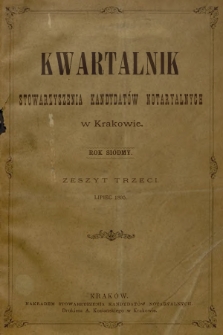 Kwartalnik Stowarzyszenia Kandydatów Notaryalnych w Krakowie. R.7, 1895, zeszyt 3