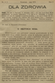 Dla Zdrowia. R.2, 1935, nr 4-5
