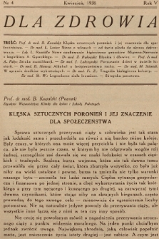 Dla Zdrowia. R.5, 1938, nr 4