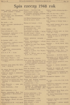 Wiadomości Wędkarskie : organ Związku Sportowych Towarzystw Wędkarskich R.P. R.5, 1948, Spis rzeczy