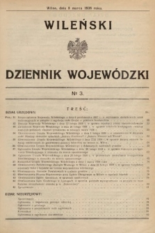 Wileński Dziennik Wojewódzki. 1938, nr 3