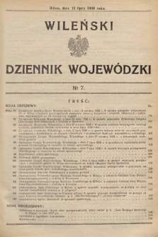 Wileński Dziennik Wojewódzki. 1938, nr 7