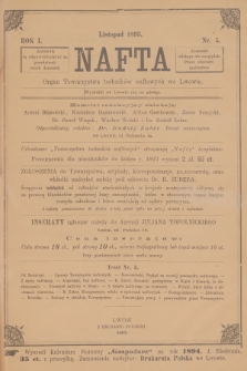 Nafta : organ Towarzystwa Techników Naftowych we Lwowie. R.1, 1893, nr 5