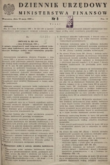 Dziennik Urzędowy Ministerstwa Finansów. 1968, nr 5