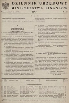 Dziennik Urzędowy Ministerstwa Finansów. 1968, nr 7