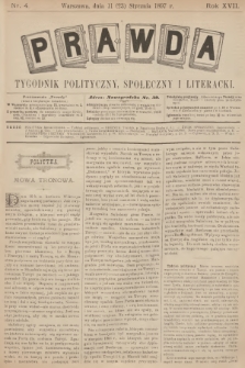 Prawda : tygodnik polityczny, społeczny i literacki. R.17, 1897, nr 4