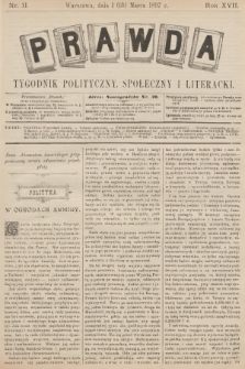Prawda : tygodnik polityczny, społeczny i literacki. R.17, 1897, nr 11