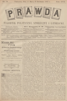 Prawda : tygodnik polityczny, społeczny i literacki. R.17, 1897, nr 14