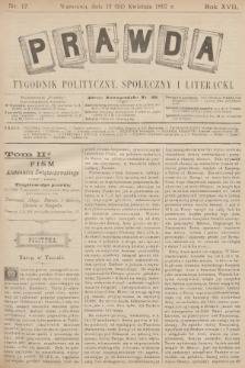 Prawda : tygodnik polityczny, społeczny i literacki. R.17, 1897, nr 17