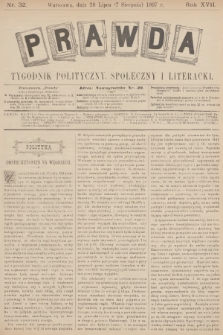 Prawda : tygodnik polityczny, społeczny i literacki. R.17, 1897, nr 32