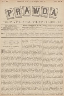 Prawda : tygodnik polityczny, społeczny i literacki. R.17, 1897, nr 34