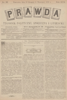 Prawda : tygodnik polityczny, społeczny i literacki. R.17, 1897, nr 36