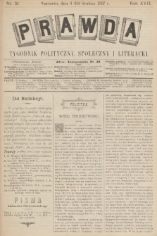 Prawda : tygodnik polityczny, społeczny i literacki. R.17, 1897, nr 51