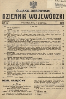 Śląsko-Dąbrowski Dziennik Wojewódzki. 1945, nr 12