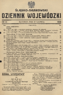 Śląsko-Dąbrowski Dziennik Wojewódzki. 1945, nr 14