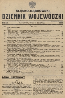 Śląsko-Dąbrowski Dziennik Wojewódzki. 1945, nr 20