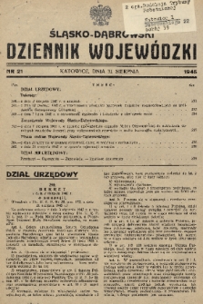 Śląsko-Dąbrowski Dziennik Wojewódzki. 1945, nr 21