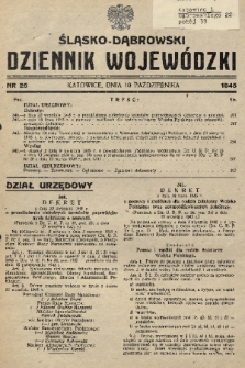 Śląsko-Dąbrowski Dziennik Wojewódzki. 1945, nr 25