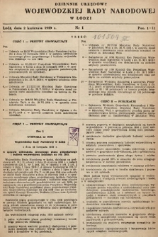 Dziennik Urzędowy Wojewódzkiej Rady Narodowej w Łodzi. 1959, nr 1