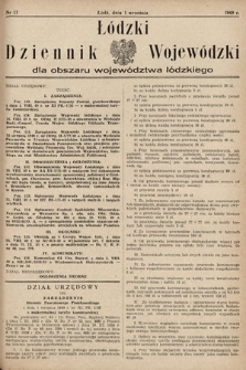 Łódzki Dziennik Wojewódzki dla Obszaru Województwa Łódzkiego. 1949, nr 17