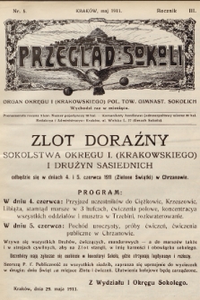 Przegląd Sokoli : organ Okręgu I (Krakowskiego) Pol. Tow. Gimnast. Sokolich. R.3, 1911, nr 5