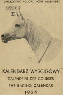 Kalendarz Wyścigowy. 1934