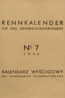 Rennkalender für das Generalgouvernement. 1942, № 7