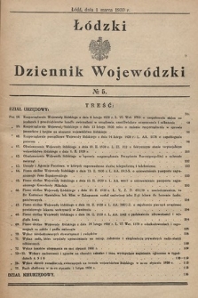 Łódzki Dziennik Wojewódzki. 1930, nr 5