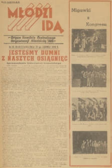 Młodzi Idą : organ Komitetu Centralnego Organizacji Młodzieży TUR. 1948, nr 25
