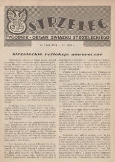 Strzelec : organ Związku Strzeleckiego. R.18 (1938), nr 1