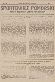 Sportowiec Pomorski : dodatek tygodniowy „Słowa Pomorskiego”. R.2, 1926, nr 4