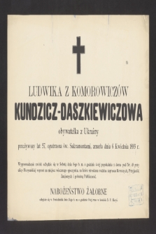 Kazimierz Datka kasyer handlowy [...] dnia 15-go Kwietnia 1895 roku zasnął w Panu [...]