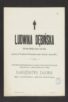 Marya Dębińska córka majstra blacharskiego i obywatela m. Krakowa [...] zasnęła w Panu do 18 Października 1894 r. [...]