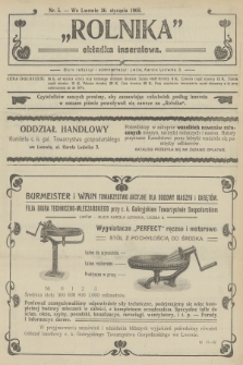 Rolnik : organ c. k. Galicyjskiego Towarzystwa Gospodarskiego. R.39, T.71, 1906, nr 5 + dod.