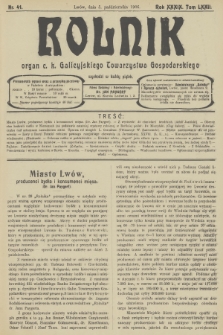 Rolnik : organ c. k. Galicyjskiego Towarzystwa Gospodarskiego. R.39, T.72, 1906, nr 41 + dod.