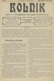 Rolnik : organ c. k. Galicyjskiego Towarzystwa Gospodarskiego. R.39, T.72, 1906, nr 51 + dod.