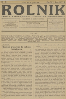 Rolnik : organ c. k. Galicyjskiego Towarzystwa Gospodarskiego. R.45, T.84, 1912, nr 51