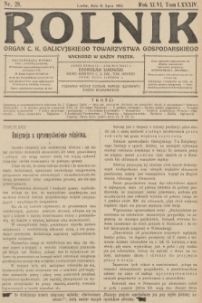 Rolnik: Organ c. k. Galicyjskiego Towarzystwa Gospodarskiego. R.46, T.86, 1913, nr 28