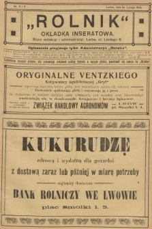 Rolnik: Organ c. k. Galicyjskiego Towarzystwa Gospodarskiego. R.47, T.87, 1914, nr 5-6