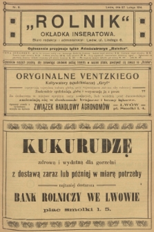 Rolnik: Organ c. k. Galicyjskiego Towarzystwa Gospodarskiego. R.47, T.87, 1914, nr 9